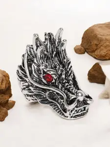 OOMPH Men Vintage Gothic Dragon Head Biker Ring