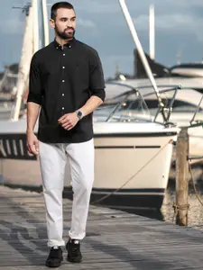 Nautica Slim Fit Geometric Printed Pure Cotton Casual Shirt