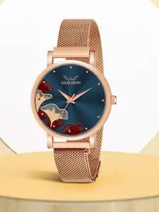 LOUIS DEVIN Women Brass Dial & Straps Analogue Watch LD-RG162-BLUE