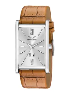 LOUIS DEVIN Men Brass Dial & Bracelet Style Straps Analogue Watch LD-WT052-SLV-BRW