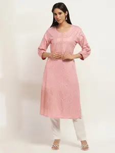 Rangriti Women Flared Sleeves Chikankari Kurta