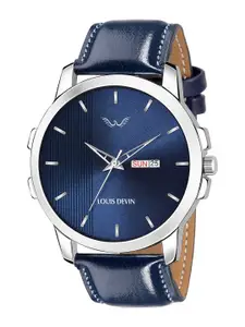 LOUIS DEVIN Men Brass Dial & Straps Analogue Watch LD-WT080-BLU