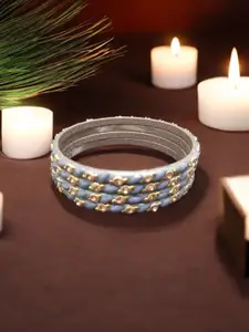 FEMMIBELLA Set Of 4 Stone Studded Glass Bangles