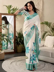 Saree mall Floral Zari Sungudi Sarees