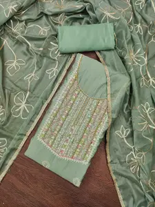 KIMISHA Embellished Pure Cotton Unstitched Dress Material