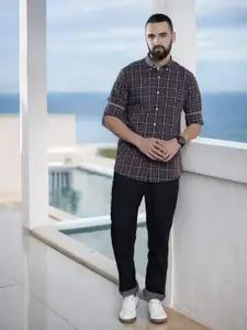 Nautica Slim Fit Button-Down Collar Checked Casual Shirt