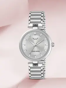 LOUIS DEVIN Women Brass Dial & Stainless Steel Straps Analogue Watch LD-ZL152-SLV