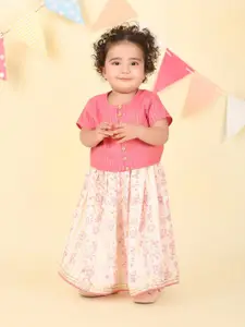 Fabindia Girls Printed Ready to Wear Lehenga &