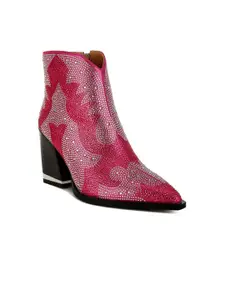 London Rag Women Rhinestones Embellished Ankle Boots