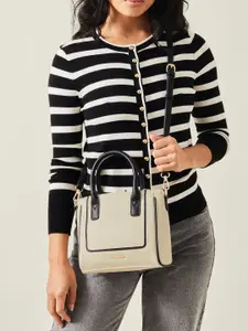 Accessorize Women Two-Tone Faux Leather Handbag