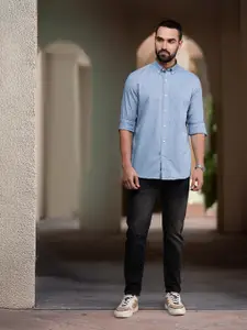 Nautica Slim Fit Geometric Printed Pure Cotton Casual Shirt