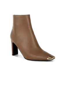 London Rag Women Metallic Cap Toe Faux Leather Boots