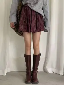 PANKH PU Leather Skirt Skort