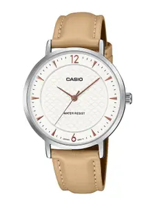 CASIO Women Dial & Leather Cuff Straps Analogue Watch A2432