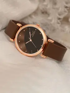 LOUIS DEVIN Women Brass Dial & Straps Analogue Watch LD-CKL191-BRW