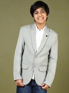 V-Mart Boys Notched Lapel Single-Breasted Casual Blazer