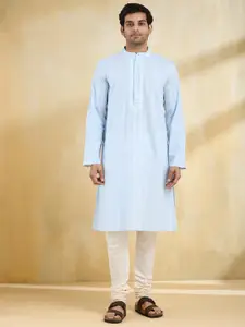 Fabindia Men Striped Cold-Shoulder Sleeves Gotta Patti Kurta