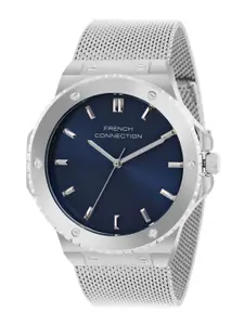 French Connection Men Patterned Dial & Stainless Steel Bracelet Style Straps Analogue Watch FCB4SM