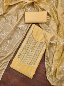 KIMISHA Embellished Pure Cotton Unstitched Dress Material