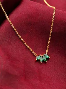 Soraya Luxe 925 Sterling Silver Gold plated Verdant Bloom Pendant Necklace