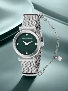 French Connection Women Embellished Dial & Stainless Steel Bracelet Style Straps Analogue Watch FCH8SM