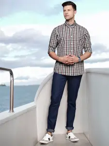 Nautica Classic Fit Checked Pure Cotton Casual Shirt