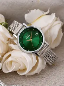 LOUIS DEVIN Women Brass Dial & Stainless Steel Straps Analogue Watch LD-LR192-GRN-CH