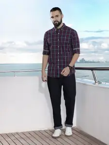 Nautica Slim-Fit Button-Down Collar Checked Casual Shirt