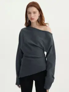 MIAKEE One Shoulder Extended Sleeves Top