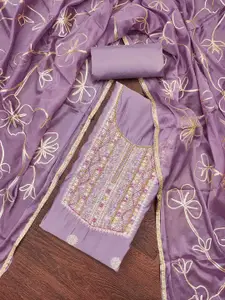 KIMISHA Embellished Pure Cotton Unstitched Dress Material