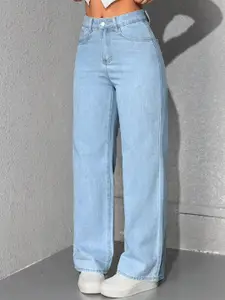 Metronaut Women Comfort Wide Leg Light Fade Stretchable Jeans