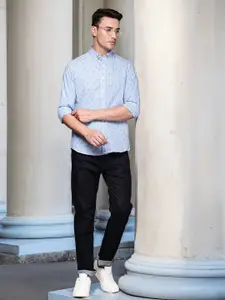 Nautica Classic Micro Checks Opaque Checked Pure Cotton Smart Casual Shirt