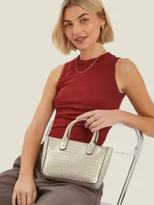 Accessorize Women Woven Metallic Handbag