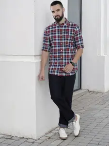 Nautica Slim Fit Button-Down Collar Checked Casual Shirt