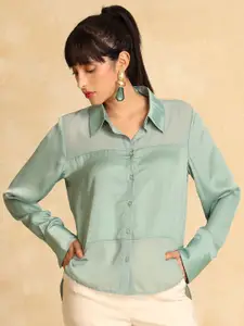 Kazo Mauritz Relaxed Fit Spread Collar Semi Sheer Party Shirt