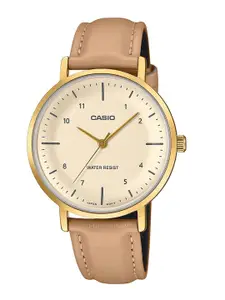 CASIO Women Dial & Leather Cuff Straps Analogue Watch A2426