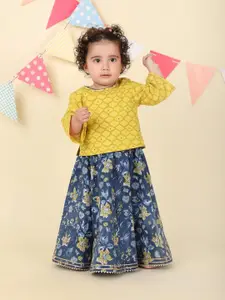 Fabindia Girls Embellished Sequinned Ready to Wear Lehenga &