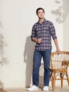 Nautica Slim Fit Opaque Checked Pure Cotton Casual Shirt