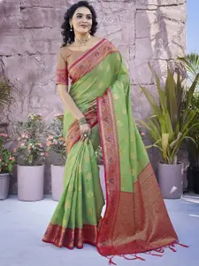 Satrani Woven Design Zari Silk Blend Mysore Silk Saree