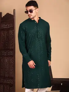 House of Pataudi Shimmering Sequin Exquisite Chikankari Work Kurtas