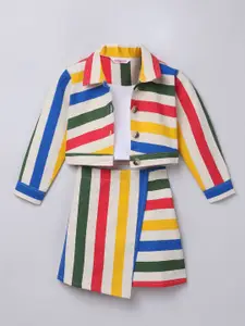 taffykids Girls Striped Top with Skirt