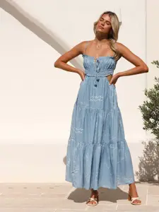 The Roadster Lifestyle Co Printed Fit & Flared Maxi Dress