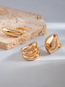 LULU & SKY Set Of 3 Chunky Statement Finger Rings