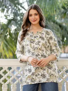 Mialo fashion Floral Printed V-Neck Kurti