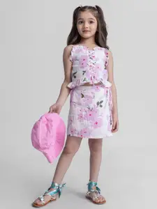 taffykids Girls Printed Top with Skirt