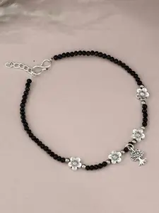 ATIBELLE Silver-Plated Artificial Beads Anklet