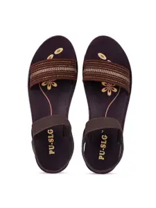 PENNEN Women Textured Open Toe Flats