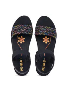 PENNEN Women Textured Open Toe Flats