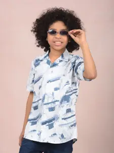 Crimsoune Club Boys Classic Slim Fit Opaque Printed Casual Shirt