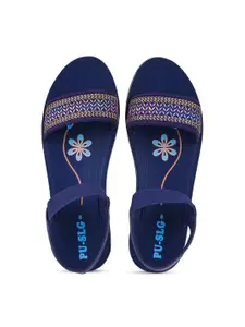 PENNEN Printed Slip-On Sandals With Bow Detail